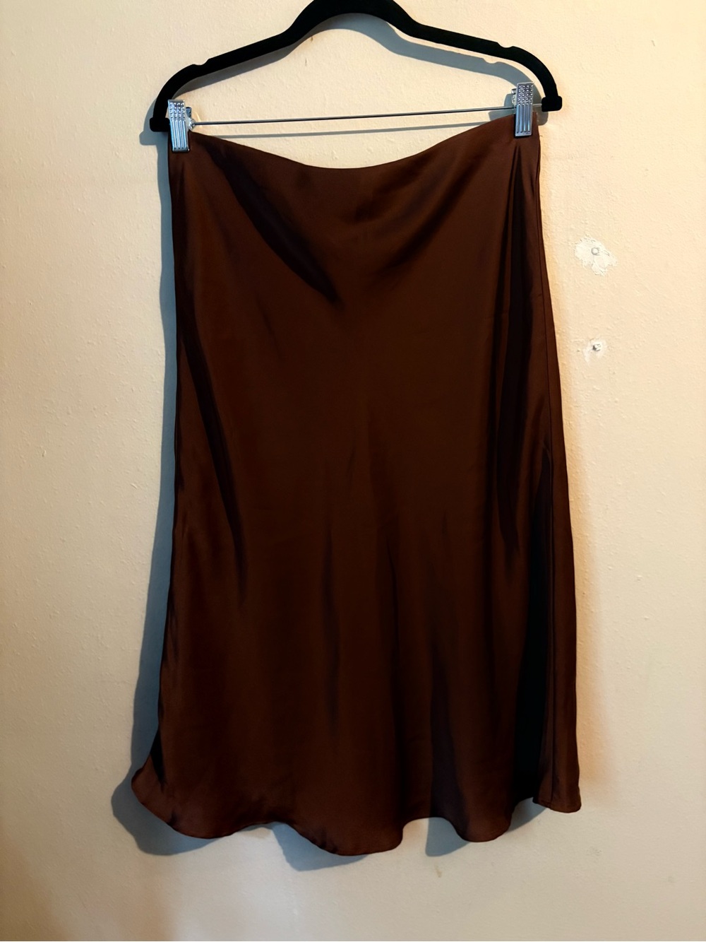 Nordstrom Brown Satin Midi Skirt